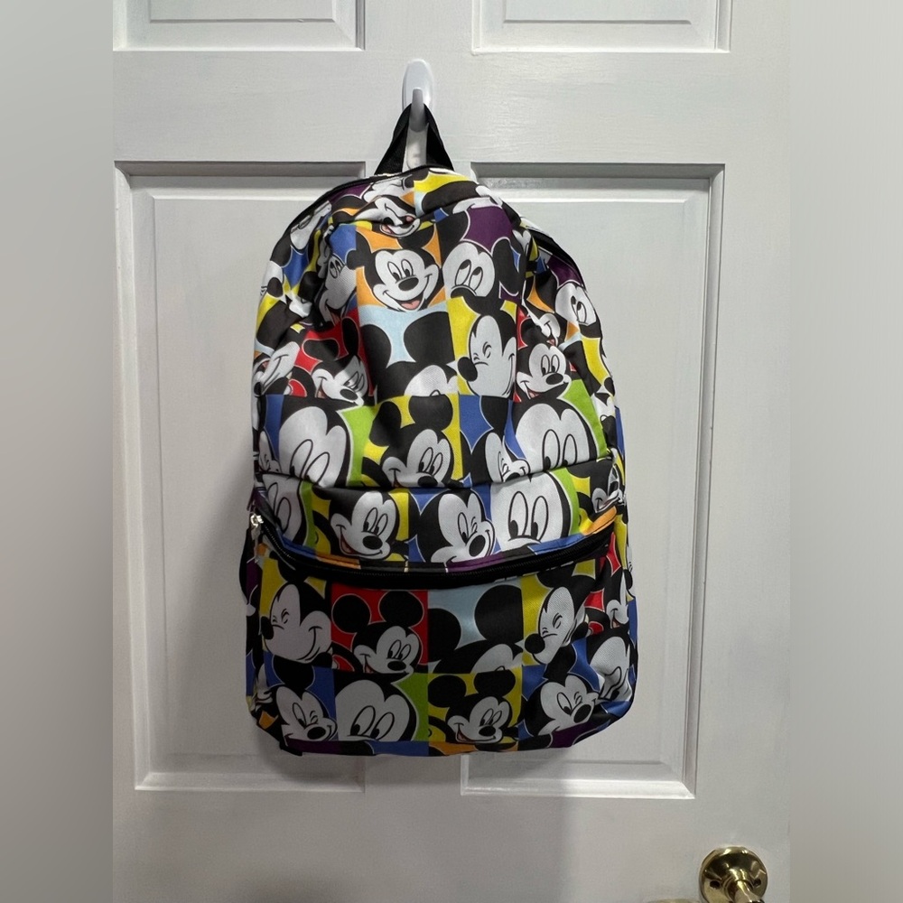 FAST FORWARD NWT Mickey Mouse Black Blue Red Yellow Full Size School Backpack